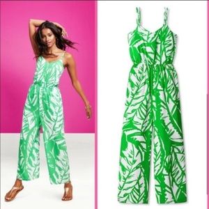 Lilly Pulitzer for Target Green White Jumpsuit Size Large New